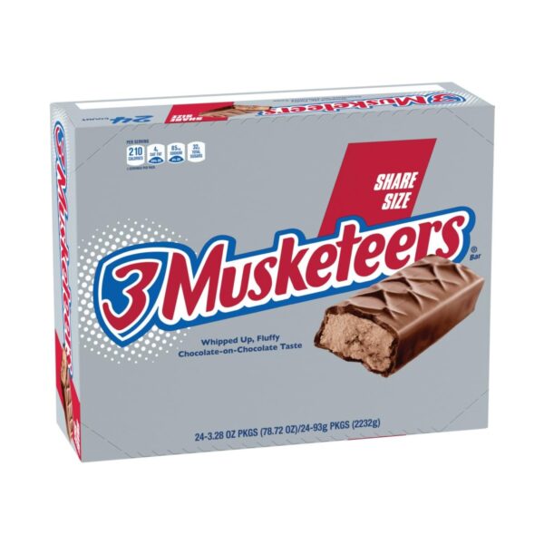 3 MUSKETEERS Chocolate Sharing Size Candy Bars 3.28-Ounce Bar, Pack of 24