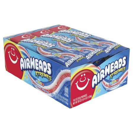 Airheads Candy, Easter, Xtremes Sweetly Sour Belts, Bluest Raspberry, 2 Oz, Pack of 18