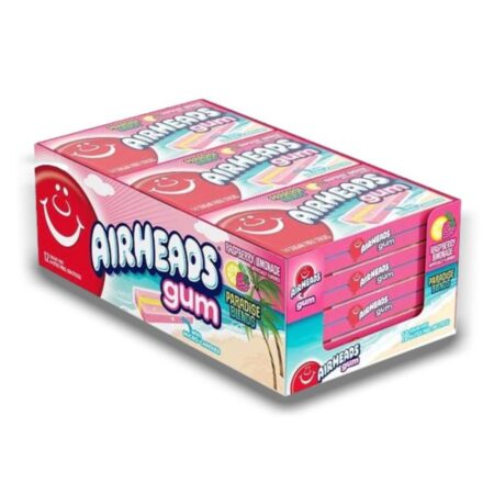 Airheads Candy, Chewing Gum, Raspberry Lemonade Flavor, 1.38 Oz each, 14 Sticks per Pack, Pack of 12