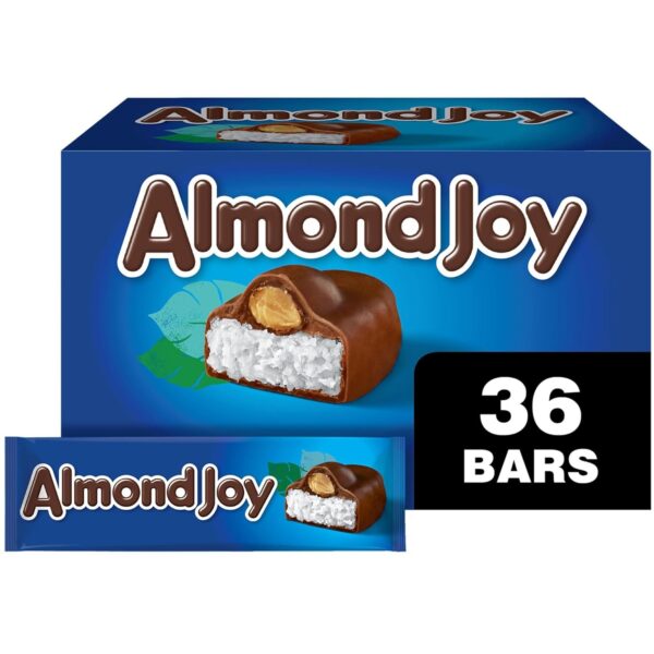 ALMOND JOY Coconut and Almond Chocolate Candy Bars, 1.61 Oz each, Pack of 36