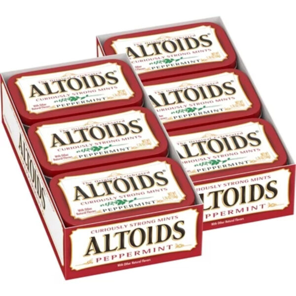 ALTOIDS Classic Peppermint Breath Mints Hard Candy, 1.76 oz Each, Pack of 12