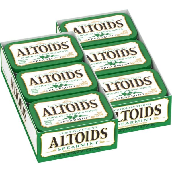 ALTOIDS Classic Spearmint Breath Mints Hard Candy, 1.76 oz Each, Pack of 12