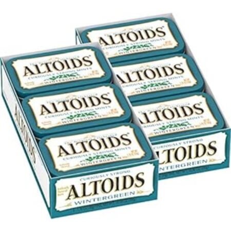 ALTOIDS Classic Wintergreen Breath Mints Hard Candy, 1.76 oz Each, Pack of 12