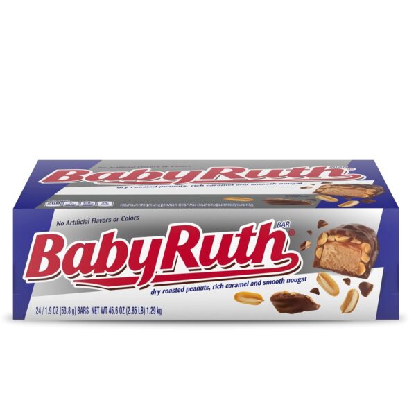 Baby Ruth, Chocolatey, Peanut, Caramel, Nougat Candy Bars, 1.9 oz each, Pack of 24