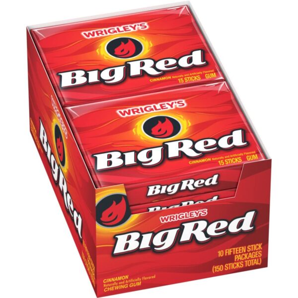 WRIGLEY'S BIG RED Cinnamon Chewing Gum , 1.42 Oz each, Pack of 10