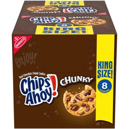 Chips Ahoy! Chunky, King Size, Cookies, 4.15 Oz, Pack of 8