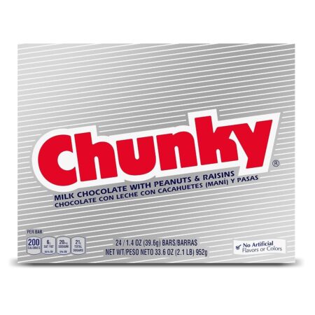 Chunky Milk Chocolate with Peanuts & Raisins Candy Bars, 1.4 Oz Each, Pack of 24