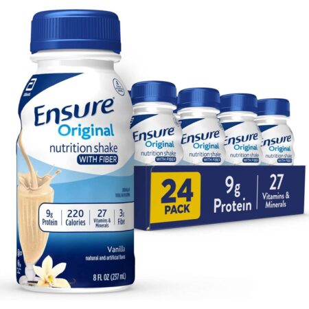 Ensure Plus Nutrition Shake With 16 Grams of Protein, Vanilla, 8 Oz each Pack, Pack of 24