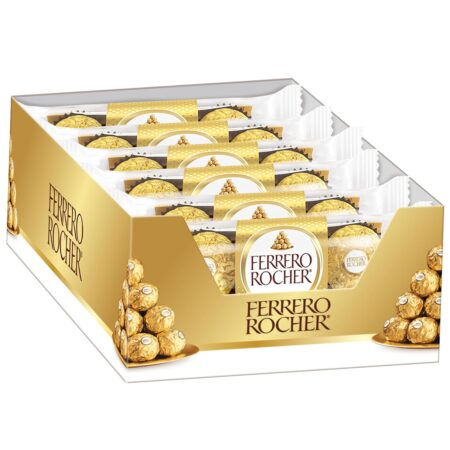 Ferrero Rocher Milk Chocolate, 3 Count in each Pack (Pack of 12)