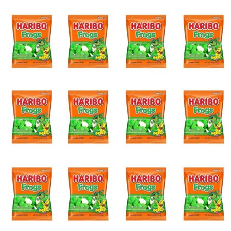 Haribo Gummi Candy, Frogs Gold-Bears, 4 Oz Each, Pack of 12