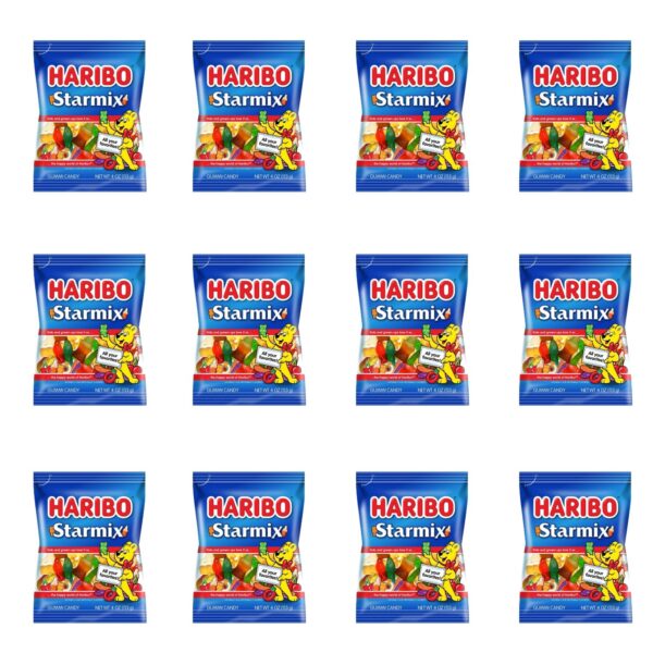 Haribo Gummi Candy, Starmix Gold-Bears, 4 Oz Each, Pack of 12