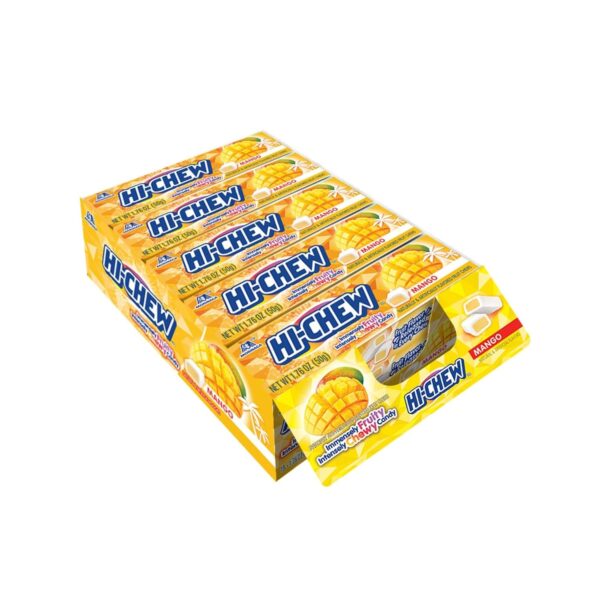 HI-CHEW Unique Fun Soft & Chewy Taffy Candy, Mango Flavor, 1.76oz each, Pack of 15