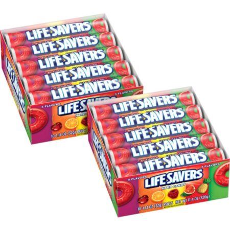 LIFE SAVERS 5 Flavors Hard Candy Rolls, 1.14 Oz, Pack of 20