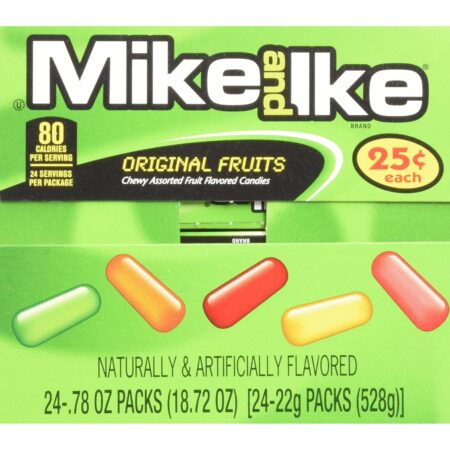 Mike and Ike Candies, Original Fruits Flavor, 0.78 oz. each, Pack of 24