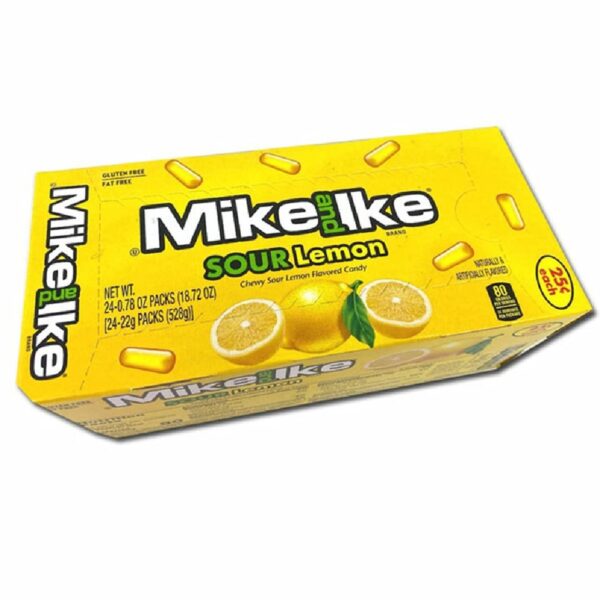 Mike and Ike Candies, Sour Lemon Flavor, 0.78 oz. each, Pack of 24