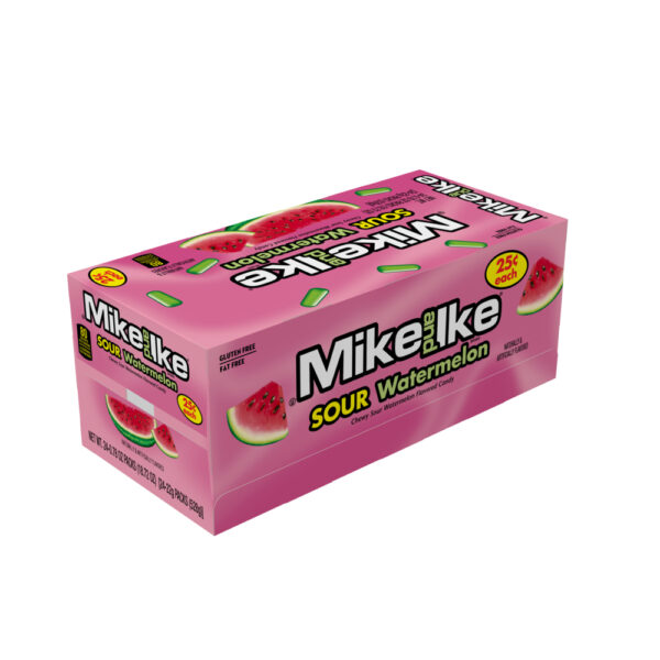 Mike and Ike Candies, Sour Watermelon Flavor, 0.78 oz. each, Pack of 24