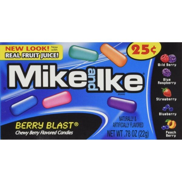 Mike and Ike Candies, Berry Blast Flavor, 0.78 oz. each, Pack of 24