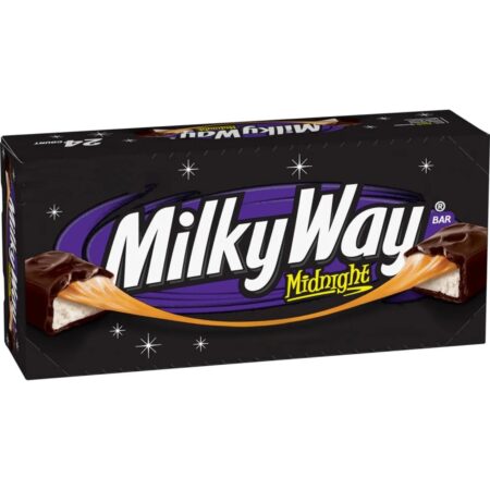 MILKY WAY Candy Midnight Dark Chocolate Bars, Full Size, 1.76 Bars, Pack of 24