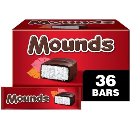 MOUNDS Dark Chocolate and Coconut Candy Bars, 1.75 Oz each, Pack of 36