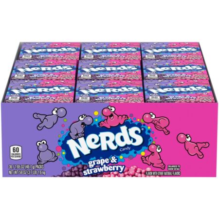 Nerds Candy, Grape & Strawberry, 1.65 Oz each, Pack of 36