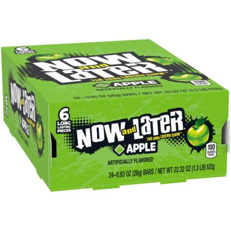 Now and Later Long-Lasting Chew, Apple Flavor, 0.93 Each, Pack of 24