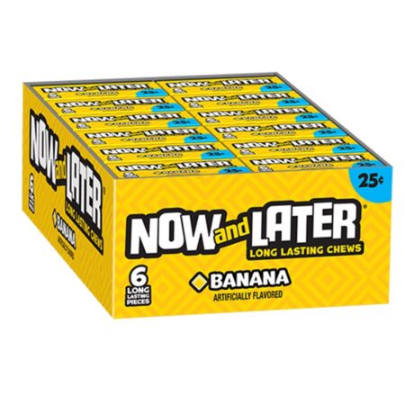 Now and Later Long-Lasting Chew, Banana Flavor, 0.93 Each, Pack of 24