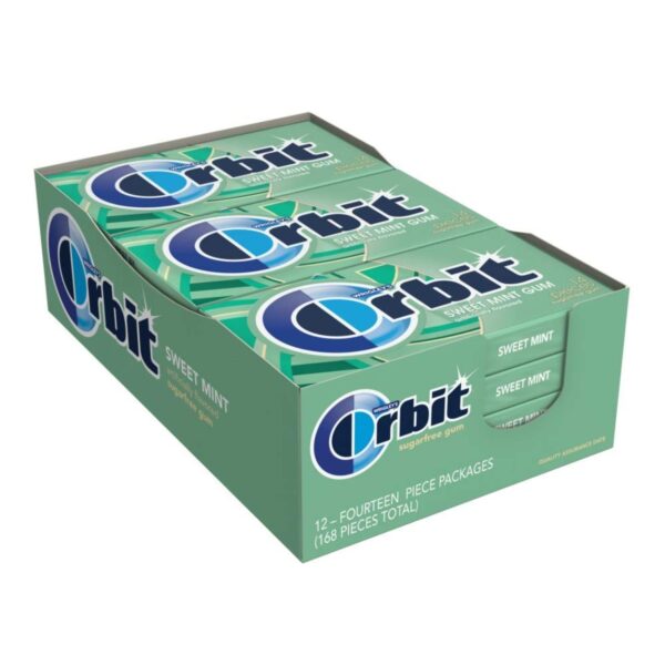 ORBIT Sweetmint Sugar Free Chewing Gum, 1.08 Oz Each Pack, Pack of 12