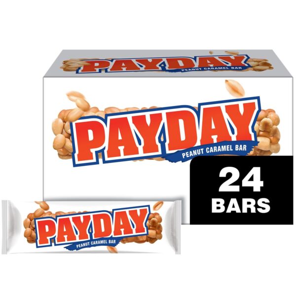 PAYDAY Peanut Caramel Candy Bars, 1.85 oz each, Pack of 24