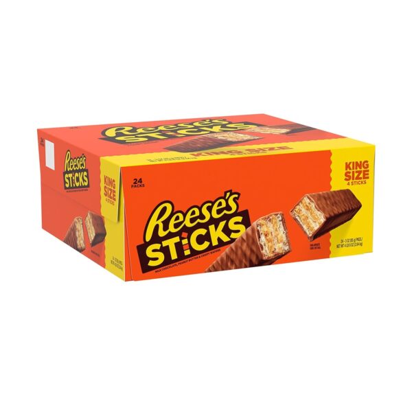 REESE'S STICKS Milk Chocolate Peanut Butter Wafer King Size, 3 Oz each, Pack of 24