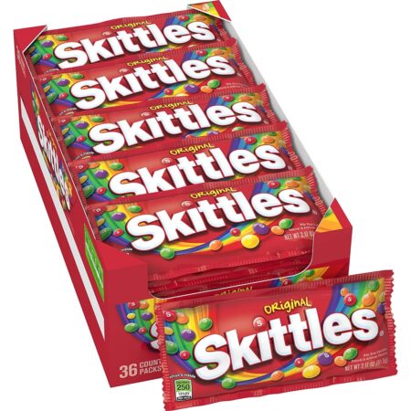 SKITTLES Original Chewy Summer Candy Sharing Size, 2.17 Oz Each, Pack of 36