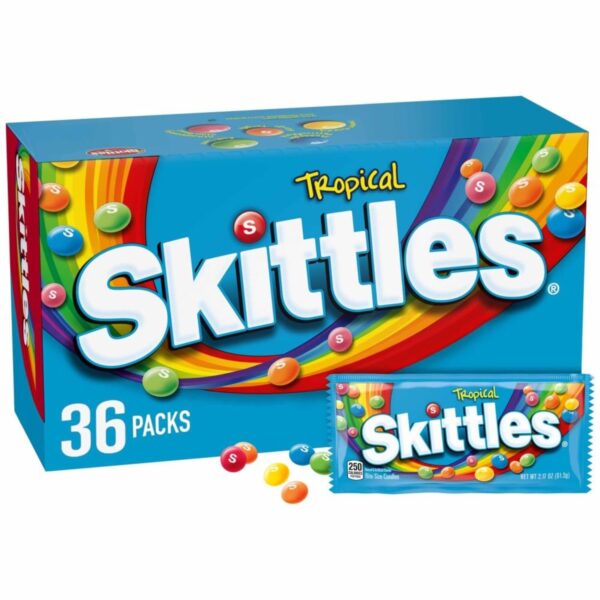 SKITTLES Tropical Summer Chewy Candy Assortment, 2.17 Oz each, Pack of 36