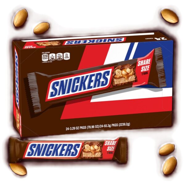 Snickers Original Chocolate Bars, King Size, 3.29 Oz each, Pack of 24