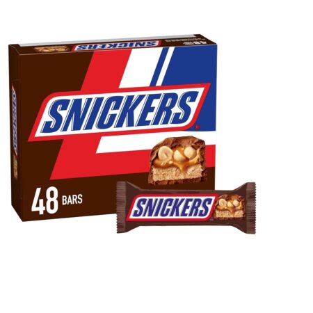 SNICKERS Full Size Bulk Milk Chocolate Candy Bars, 1.86 oz Bar, Pack of 48