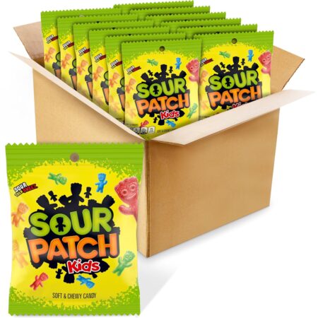 SOUR PATCH KIDS Soft & Chewy Candy, Original, 3.5 oz, Pack of 12