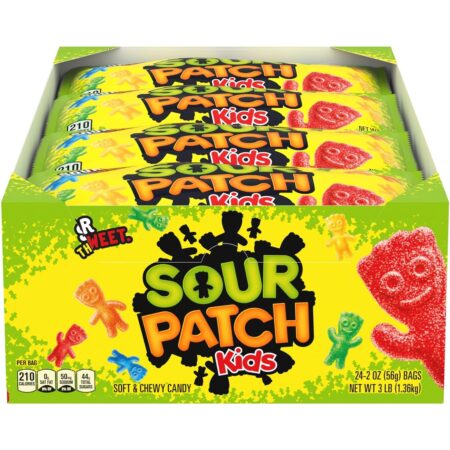 SOUR PATCH KIDS Soft & Chewy Candy, 2 oz Bags, Pack of 24