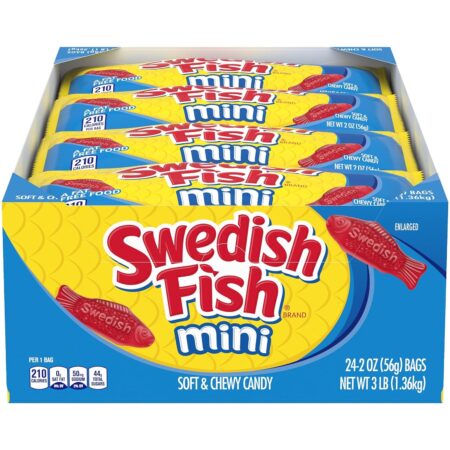 SWEDISH FISH Mini Soft & Chewy Candy, 2 oz Bags, Pack of 24