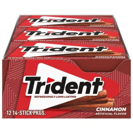 Trident Cinnamon Sugar Free Gum, 14 Pieces, Pack of 12