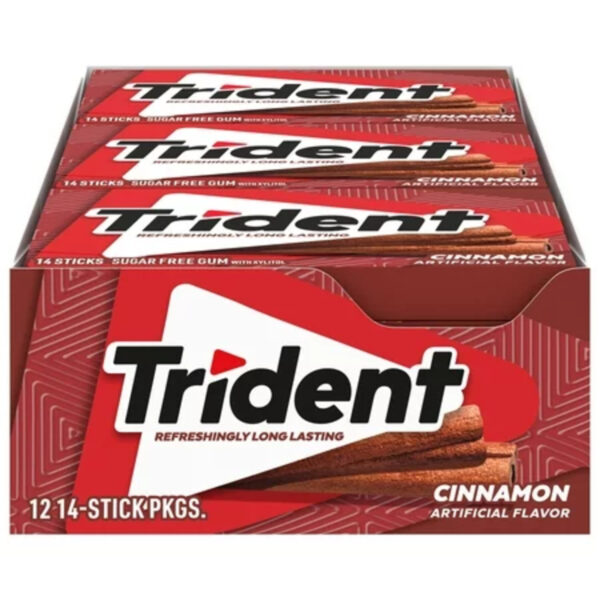 Trident Cinnamon Sugar Free Gum, 14 Pieces, Pack of 12