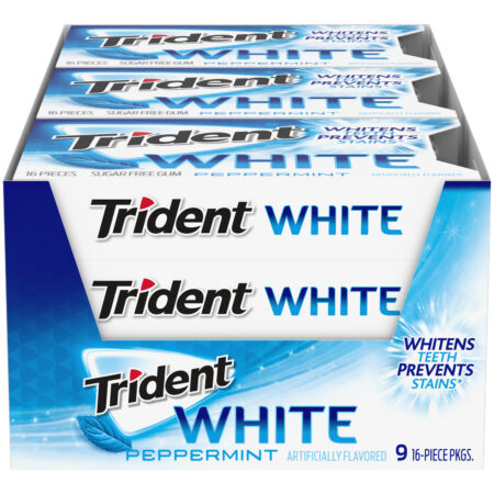 Trident White Peppermint Sugar Free Gum, 16 Pieces