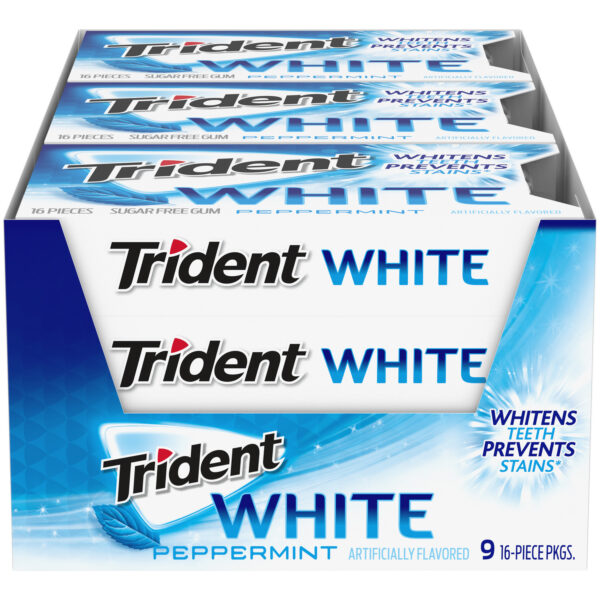 Trident White Peppermint Sugar Free Gum, 16 Pieces