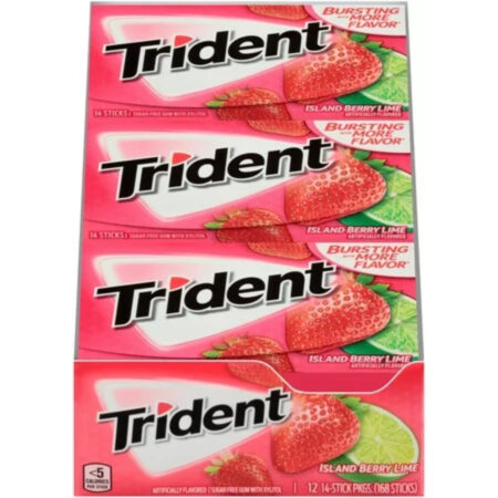 Trident Island Berry Sugar Free Gum, 12 Packs of 14 Pieces (168 Total Pieces)