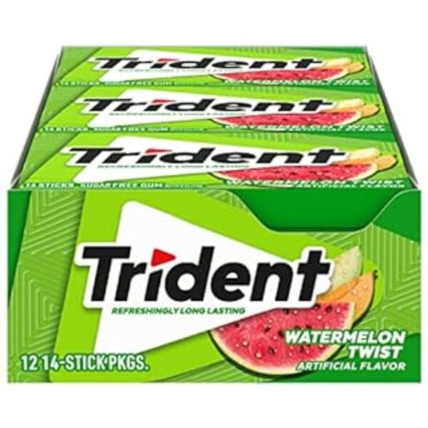 Trident Watermelon Twist Sugar Free Gum, 14 Pieces