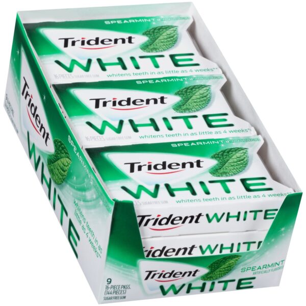 Trident White Spearmint Sugar Free Gum,14 Pieces