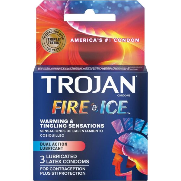 TROJAN Fire & Ice Lubricated Condoms0.2 Each, 3 Count