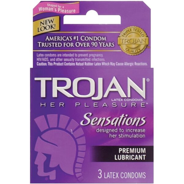 TROJAN Her Pleasure Sensation Lubricated Condoms0.2 Each, 3 Count