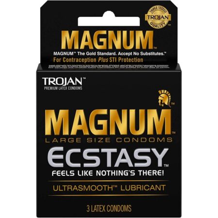 TROJAN Magnum Ecstasy Large Size Condom, 0.2 Each, 3 Count