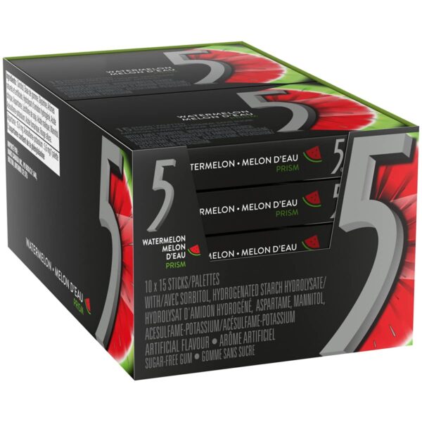 5 Gum Watermelon Sugarfree Gum, 3.52 oz, 10 Ct