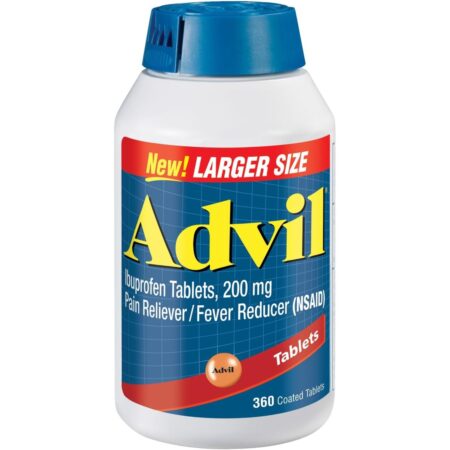 Advil Pain Reliever Medicine & Fever Reducer with Ibuprofen 200mg, 360 Coated Tablets