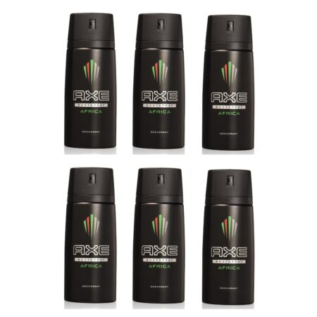 Axe Deodorant Body Spray, Africa, 5.07oz (150ml) each, Pack of 6