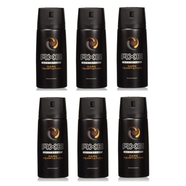 Axe Deodorant Body Spray, Dark Temptation, 5.07 Oz (150ml) each, Pack of 6